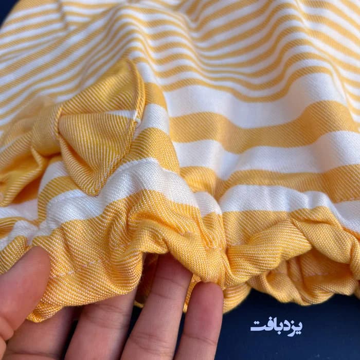 کلاه حمام نخی یزدی دو لایه کشی رنگ زرد — تصویر ۴