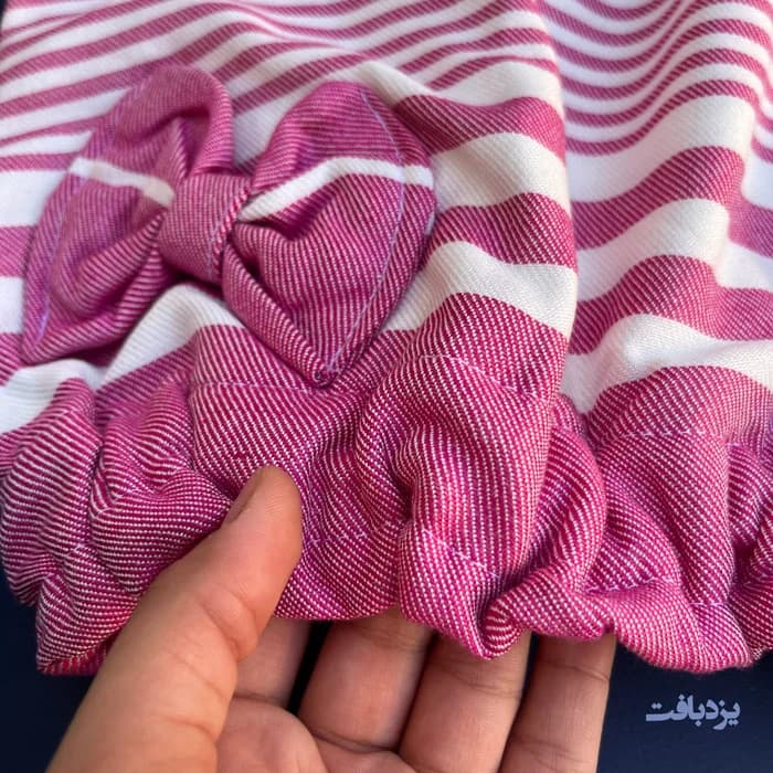 کلاه حمام نخی یزدی دو لایه کشی رنگ صورتی — تصویر ۲
