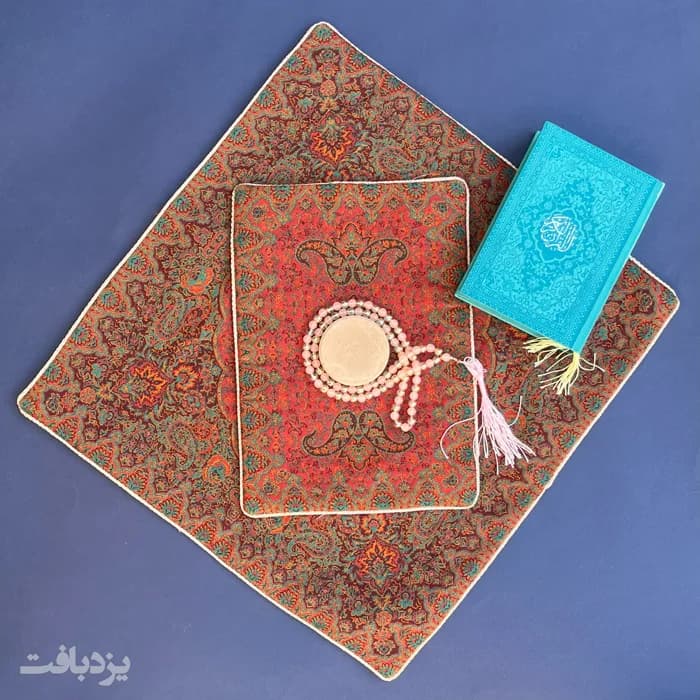 سجاده جانماز ترمه قرمز مدل شاه پسند — تصویر ۲