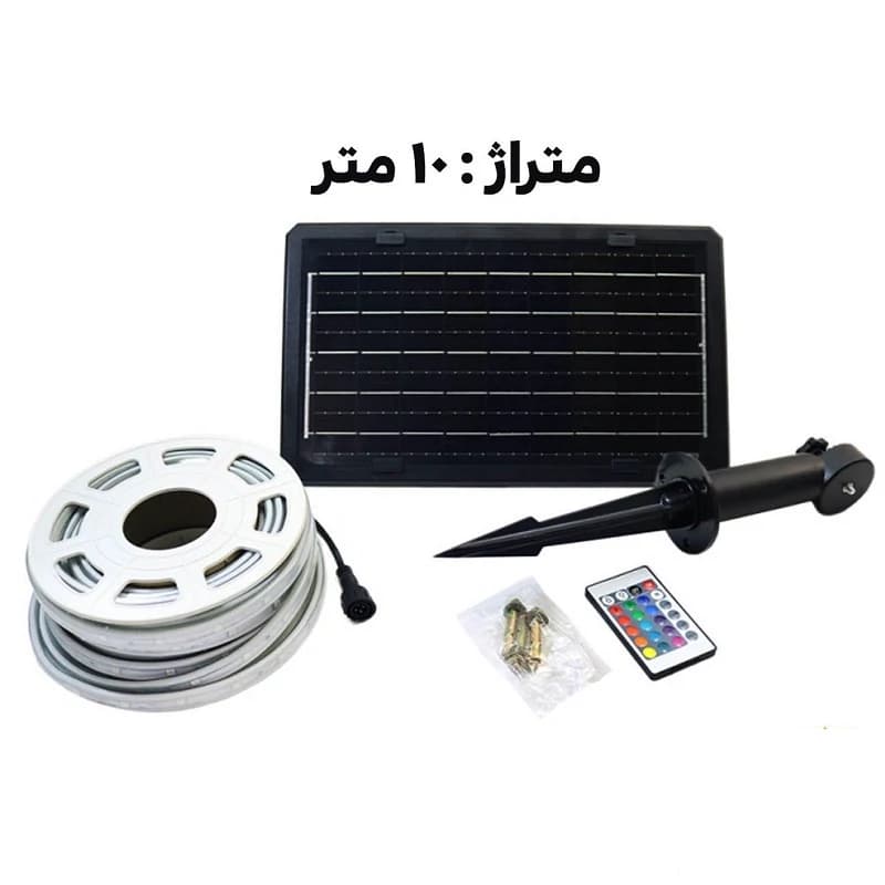 ریسه ی شلنگی 20 متری خورشیدی RGB افکت دار — تصویر ۲