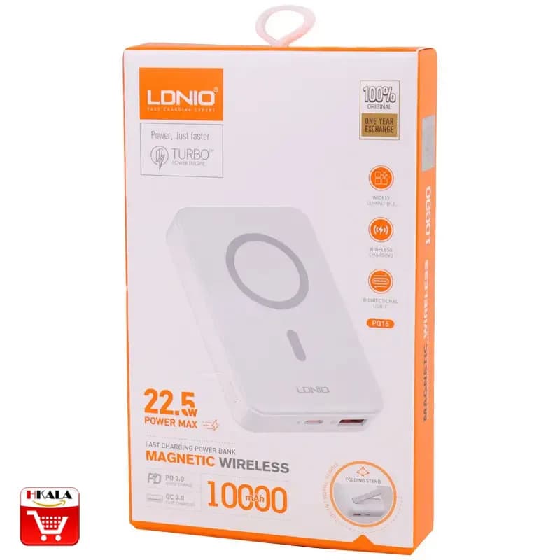 پاوربانک وایرلس مگنتی 22.5 وات 10000 الدینیو LDNIO Magnetic Wireless Power Bank PQ16 — تصویر ۷
