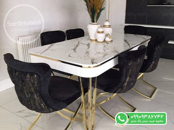 ناهار خوری سفید طلایی مانيا — تصویر ۲
