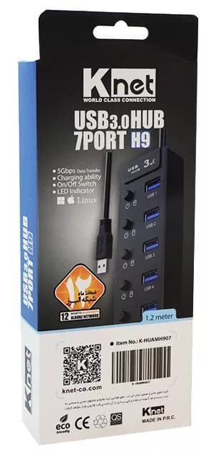 هاب 7 پورت USB 3.0 کلید دار کی نت K-H9 — تصویر ۶