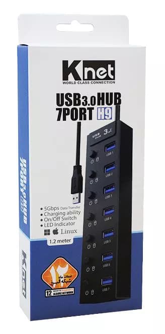 هاب 7 پورت USB 3.0 کلید دار کی نت K-H9 — تصویر ۵