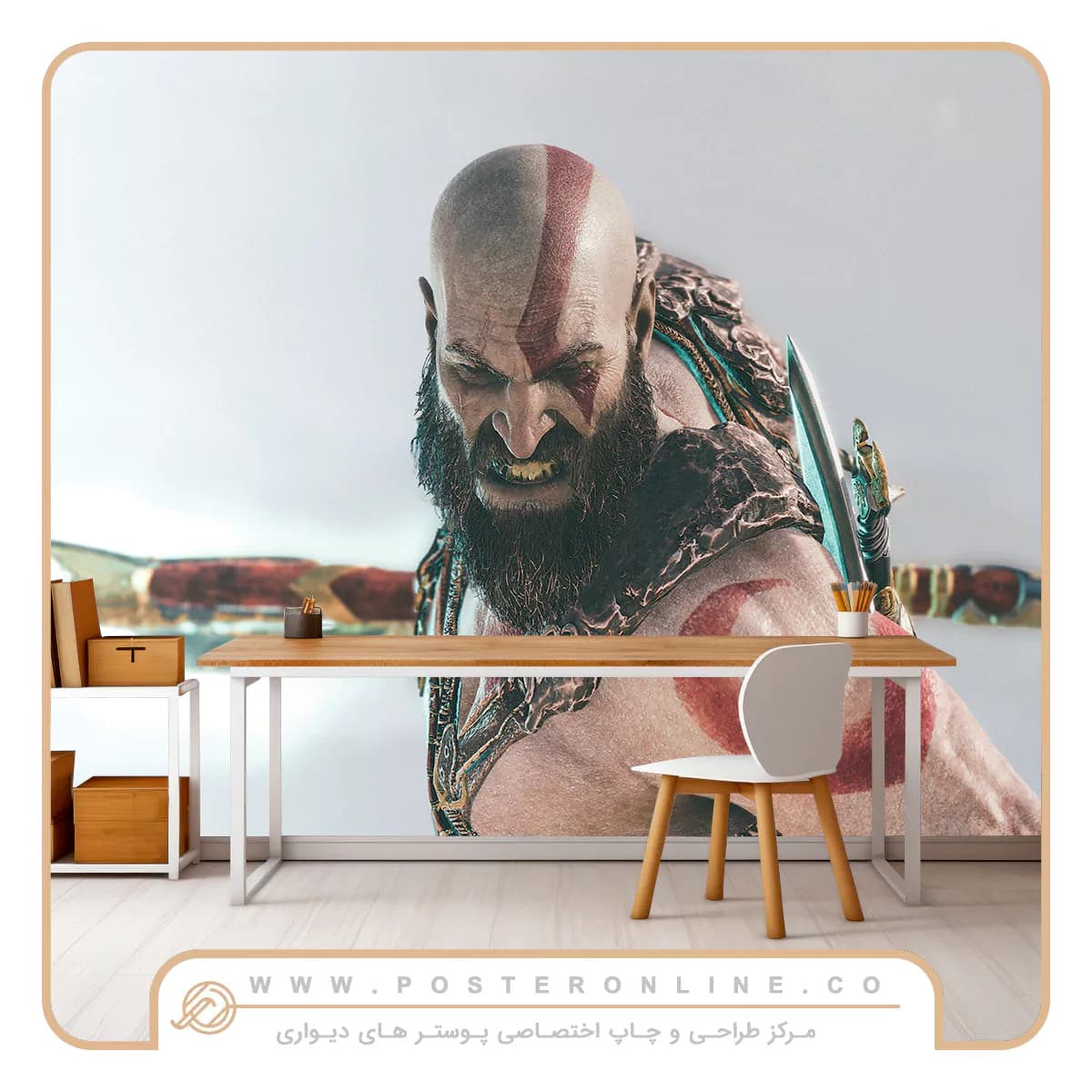 پوستر دیواری گیمینگ طرح God of War کد mt-85065