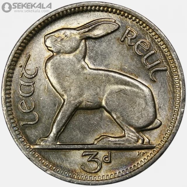 سکه 3 پنس کمیاب ایرلند 1968 (UNC)