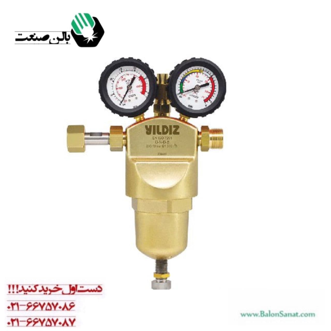 رگلاتور مانومتر 10بار 5050s ایلدیز — تصویر ۳