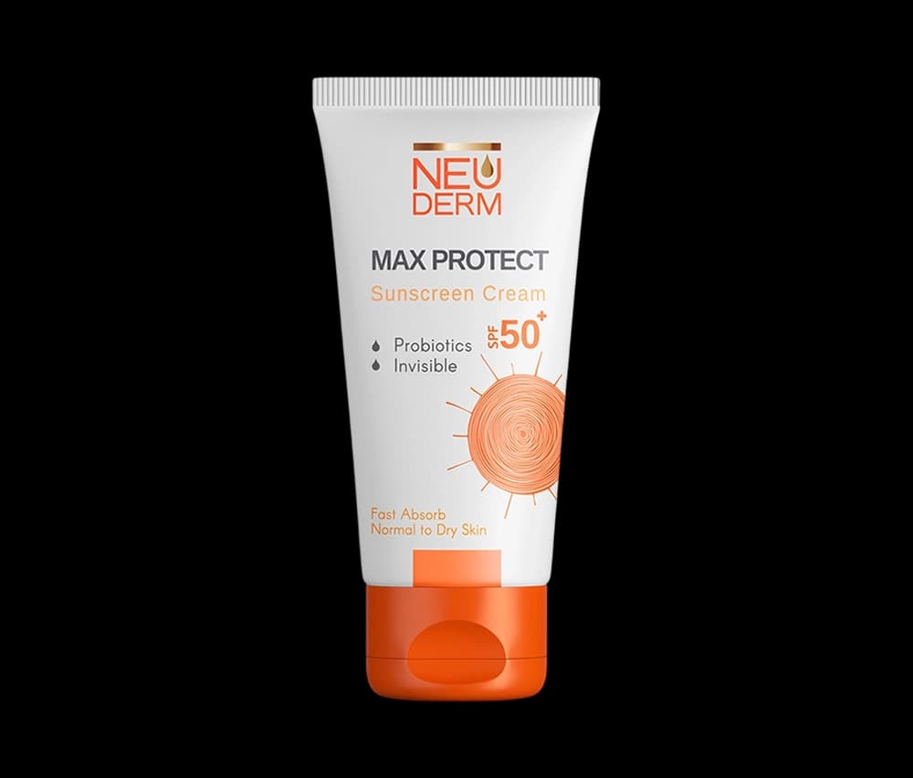 کرم ضد آفتاب بیرنگ نئودرم +SPF50 مدل مکس پروتکت مناسب پوستهای خشک و معمولی حجم ۵۰ میلی لیتر