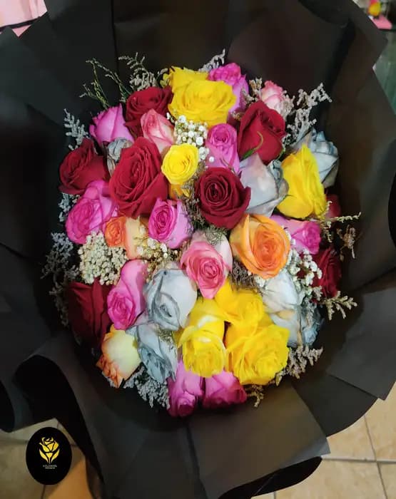 دسته رنگی رنگی گل طرح ترانه