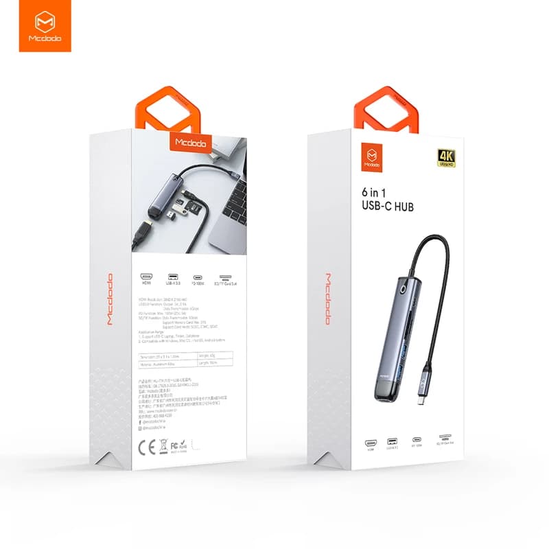 هاب شارژر تایپ سی 6 پورت مک دودو Mcdodo HU-7740 6 in 1 USB-C HUB — تصویر ۱۰