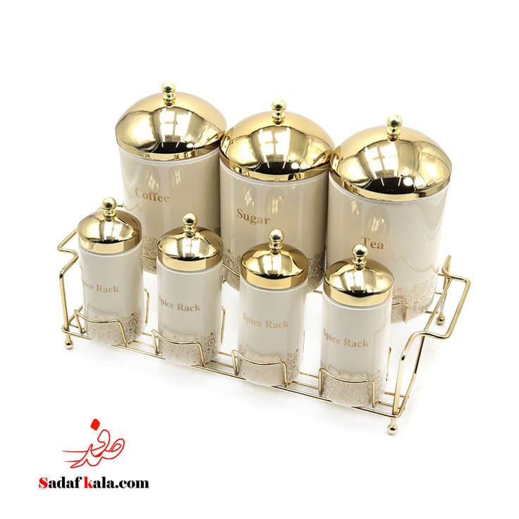 سرویس پاسماوری 8 پارچه درب طلایی استند طلایی ریور (6) / 5231-5232 — تصویر ۳