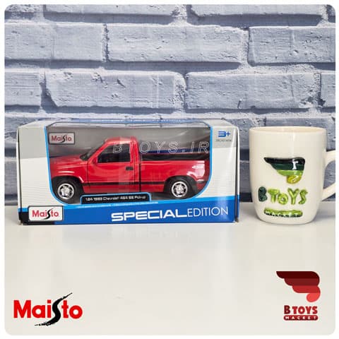 ماکت شورولت 454 اس اس 1993 پیکاپ قرمز مایستو(Chevrolet 454 SS 1993 Pick-up Maisto) — تصویر ۳