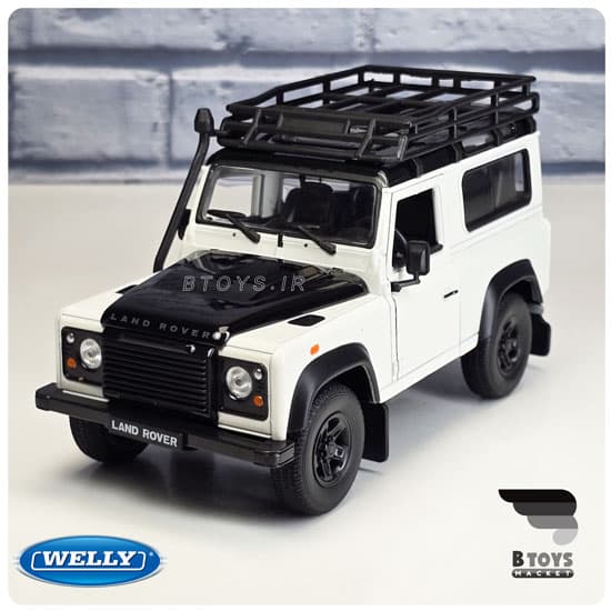 ماکت لندروور دیفندر سافاری ویلی سفید(Land Rover Defender welly)