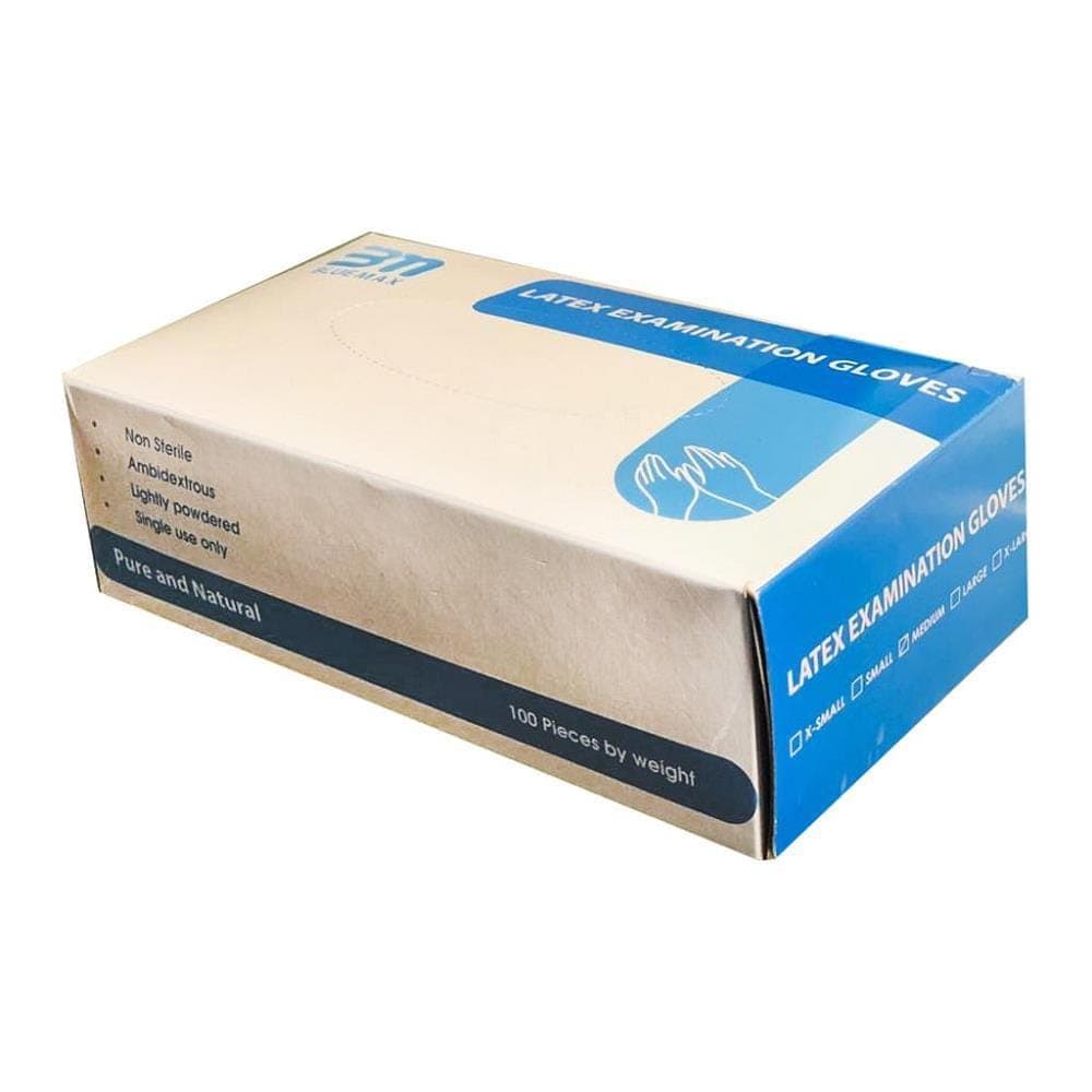 دستکش لاتکس کم پودر Blue max صد عددی m