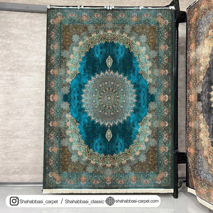 فرش 77 رج کد 77112 سبزآبی — تصویر ۳