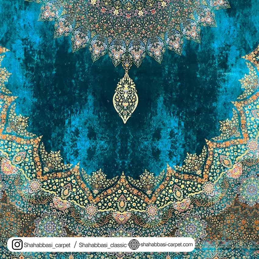 فرش 77 رج کد 77112 سبزآبی — تصویر ۶