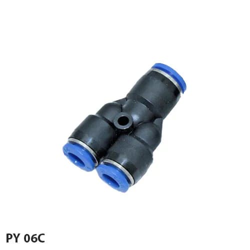 اتصالات پنوماتیکی کانکتور لوله پلاستیکی Splitter 3 طرفه PY06C