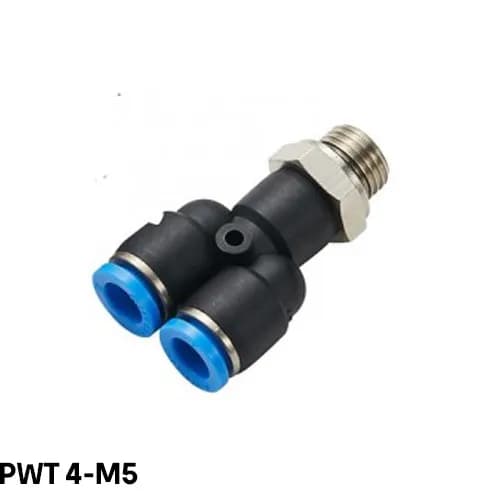 اتصالات پنوماتیکی کانکتور لوله پلاستیکی Splitter 3 طرفه سایز 4-M5