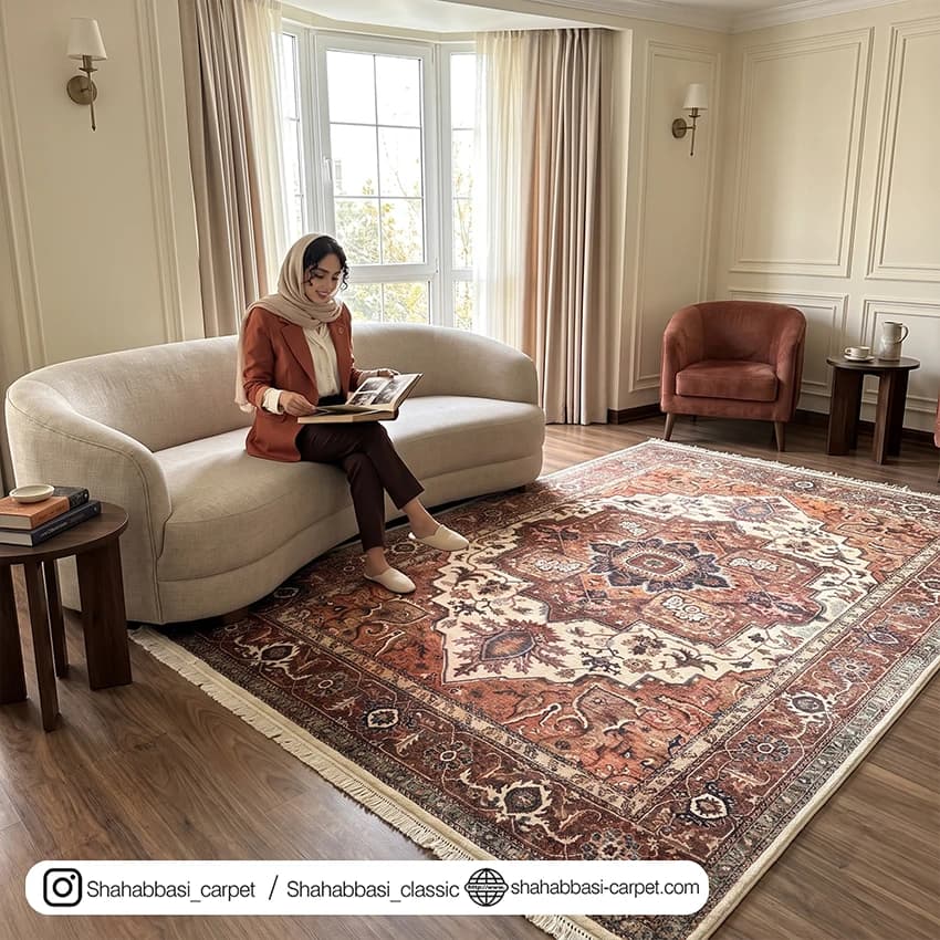 فرش کهنه نما کد 800500 کرم
