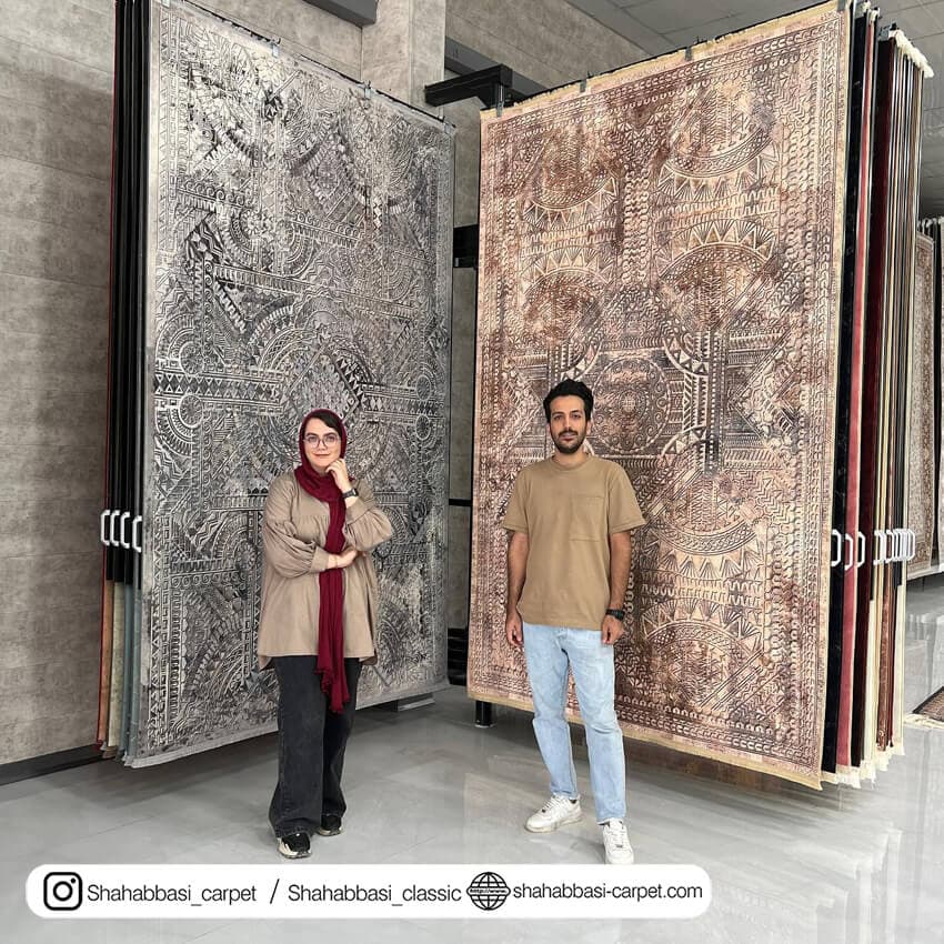 فرش ماشینی کد 500109 طوسی