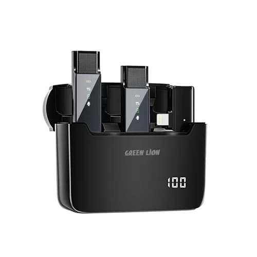 میکروفون بی سیم لایتنینگ گرین لاین Green Lion 2 in 1 Digital Display Microphone دارای ۲ فرستنده