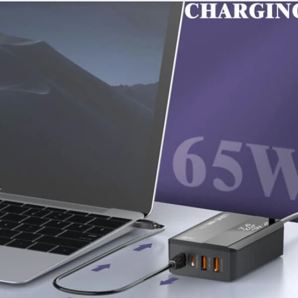 هاب شارژر ۴ پورت الدینیو LDNIO A4808Q توان ۶۵ وات — تصویر ۳