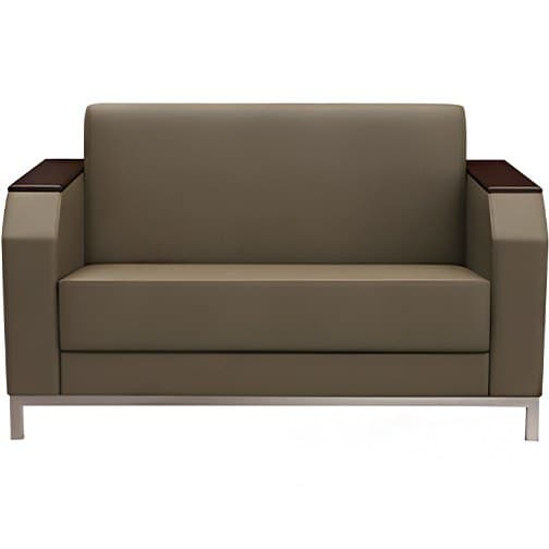 مبل دو نفره شیزن پایه کروم دسته چوبی S920N2