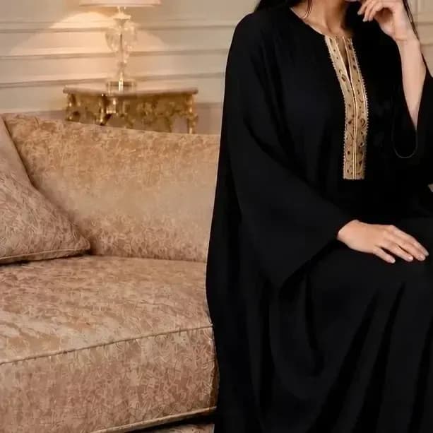 کفتان بلند زنانه سیترا جنس کراش دلتا مشکی فری سایز — تصویر ۷