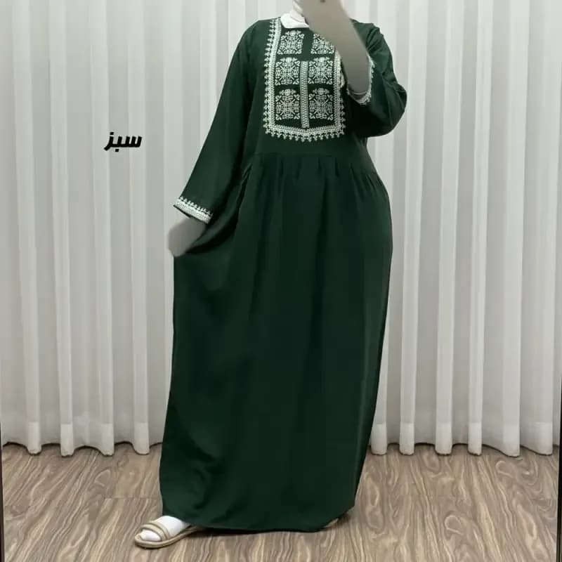 پیراهن ساحلی نخی زنانه مدل ساره 2 کد 1756 فری سایز با کمربند — تصویر ۶
