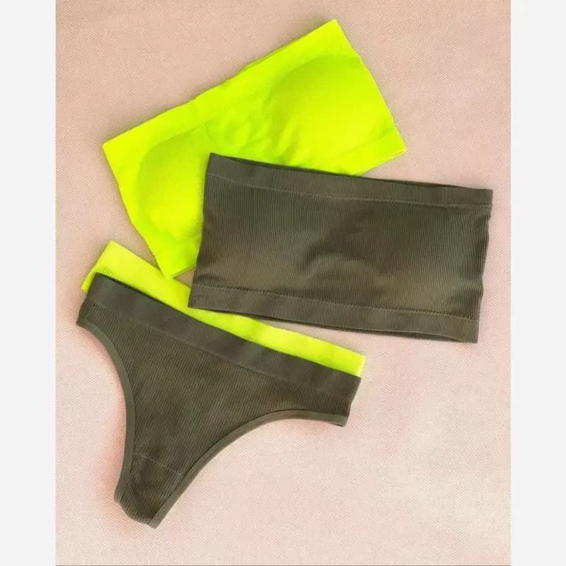 ست نیمتنه دکلته و شورت بکلس نخی کبریتی کاپدار متحرک سایز 38 تا 46 — تصویر ۲