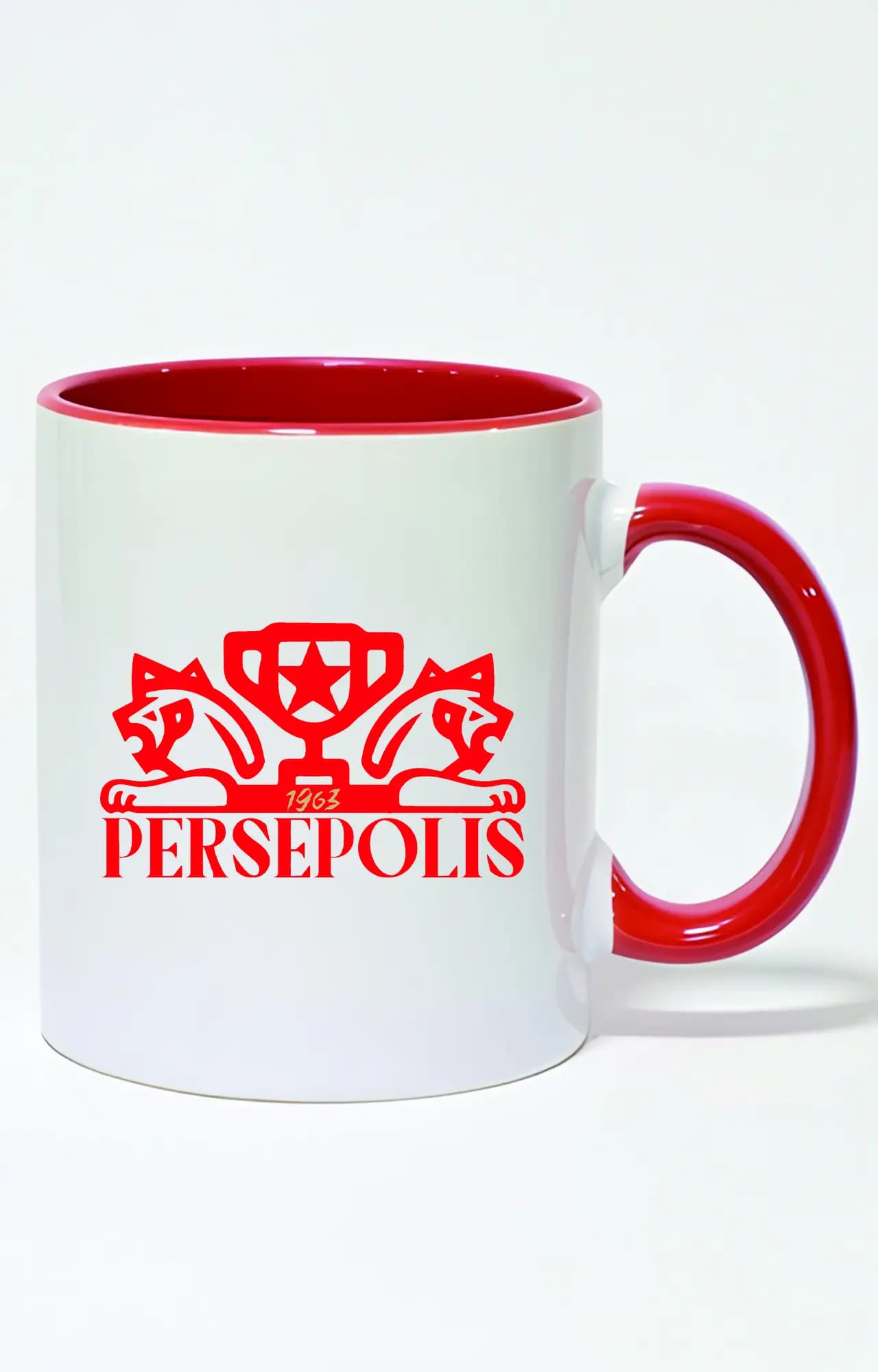 ماگ دسته و داخل رنگی طرح پرسپولیس perspolis کد 4249
