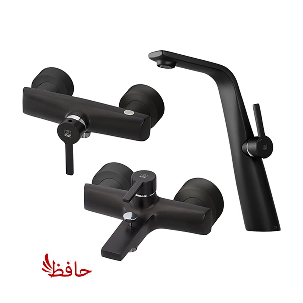 شیر حمام+توالت+روشویی پایه بلند کی دبلیو سی KWC مدل متیس مشکی