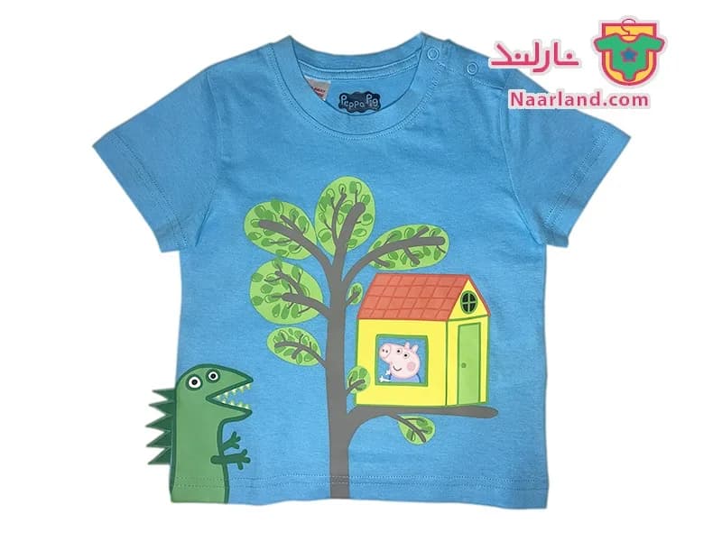 تیشرت نخی Peppa Pig آلمان آبی آسمانی طرح ۳ بعدی پپا پیگ — تصویر ۴