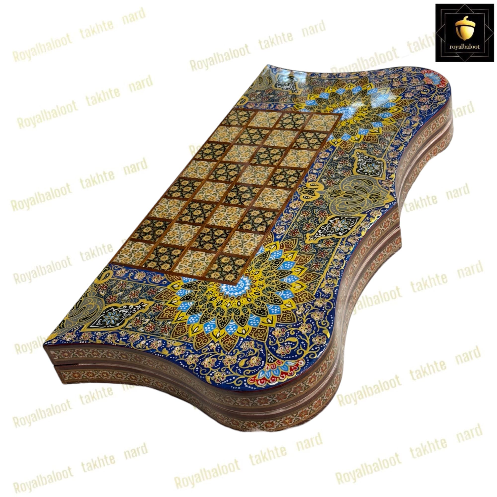تخته نرد خاتم کاری تذهیب کد 218 — تصویر ۵