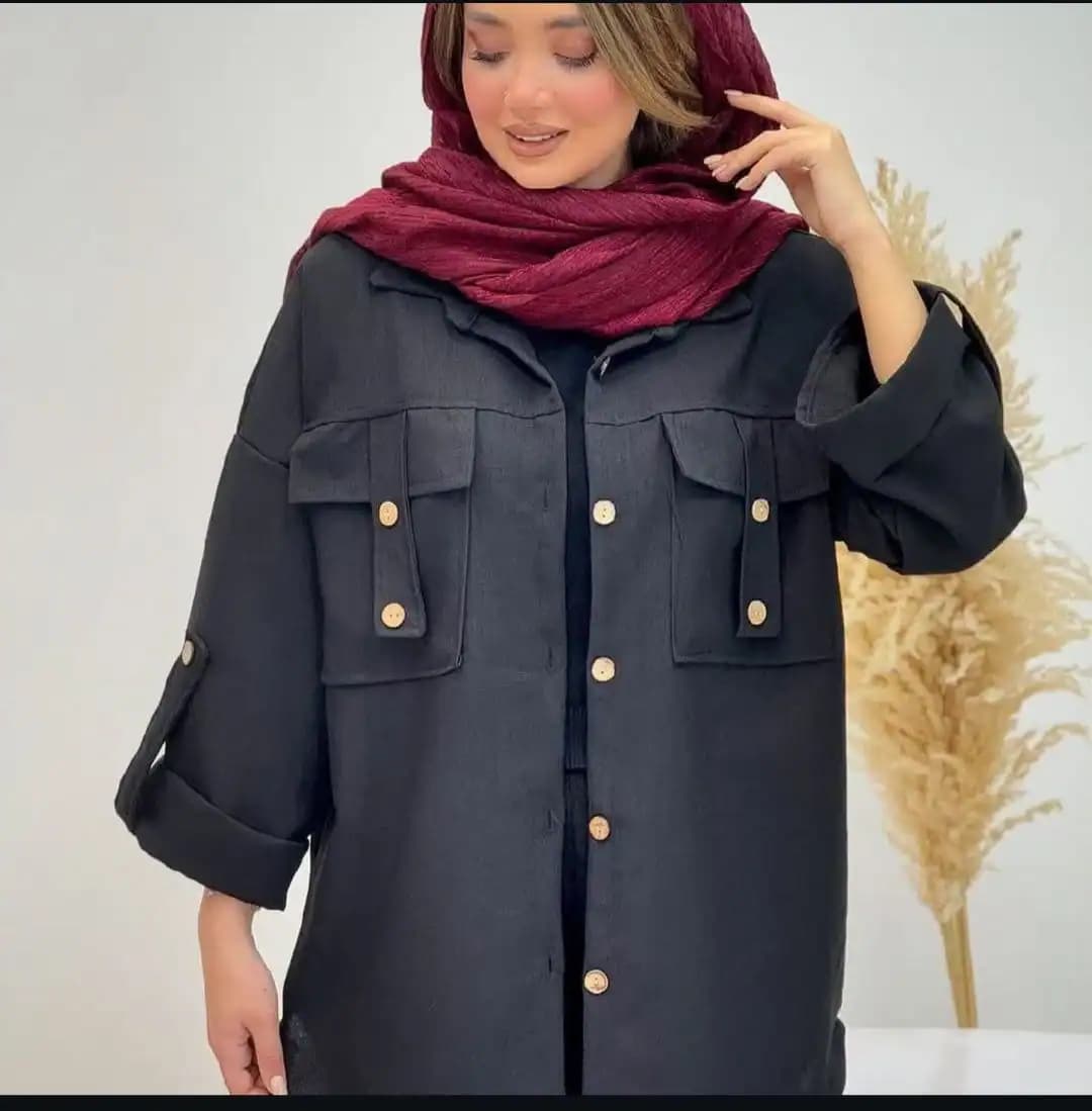 شومیز مانتویی مدل حنانه — تصویر ۳