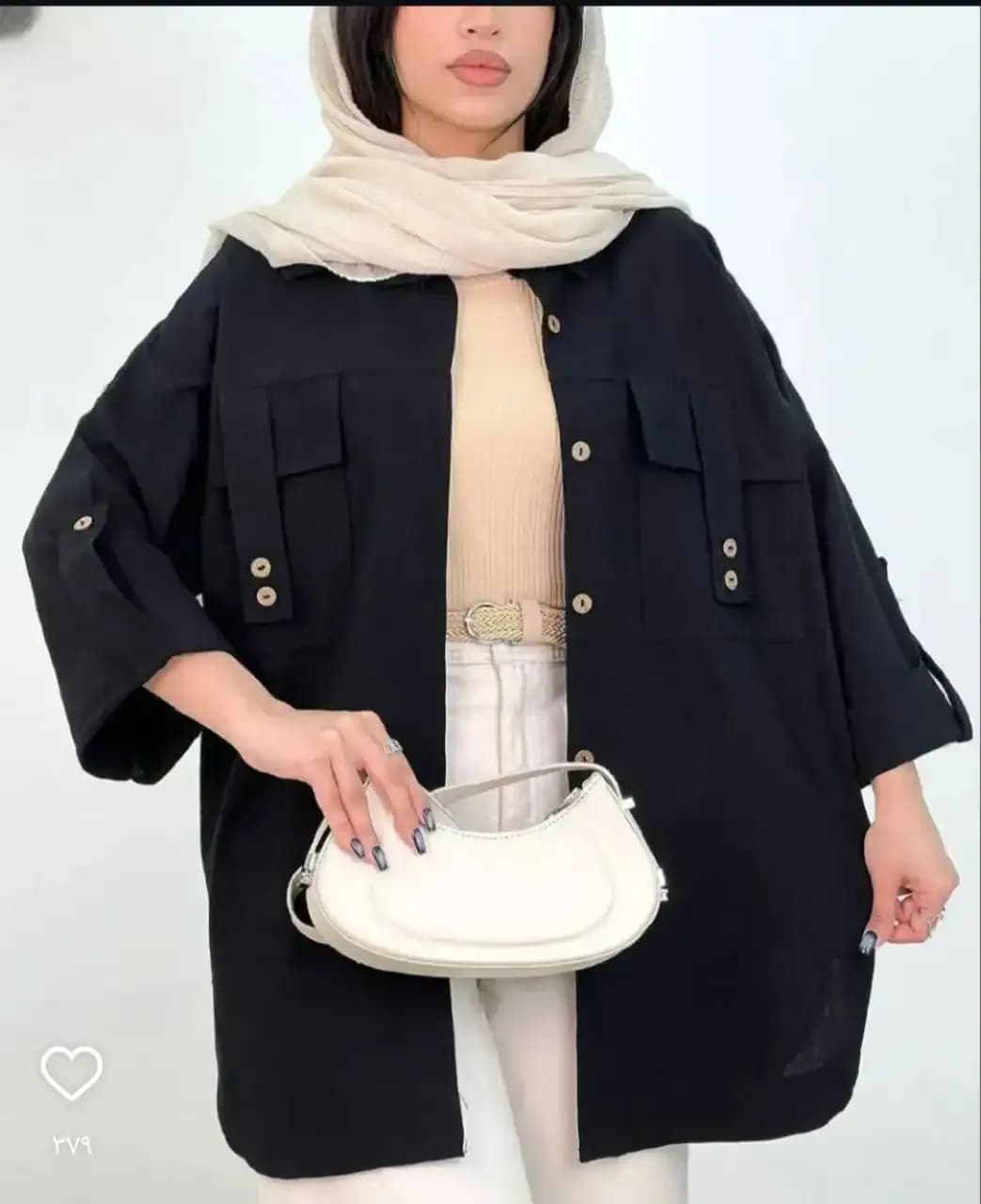 شومیز مانتویی مدل حنانه — تصویر ۵