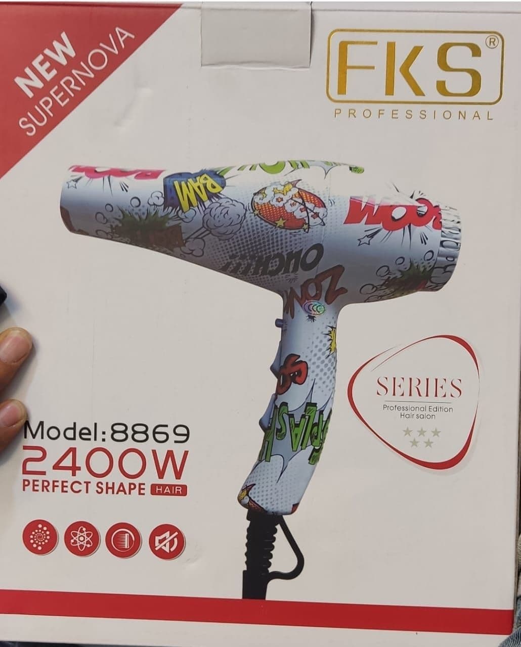 سشوار حرفه ای 2400وات FKS مدل 8869 — تصویر ۴