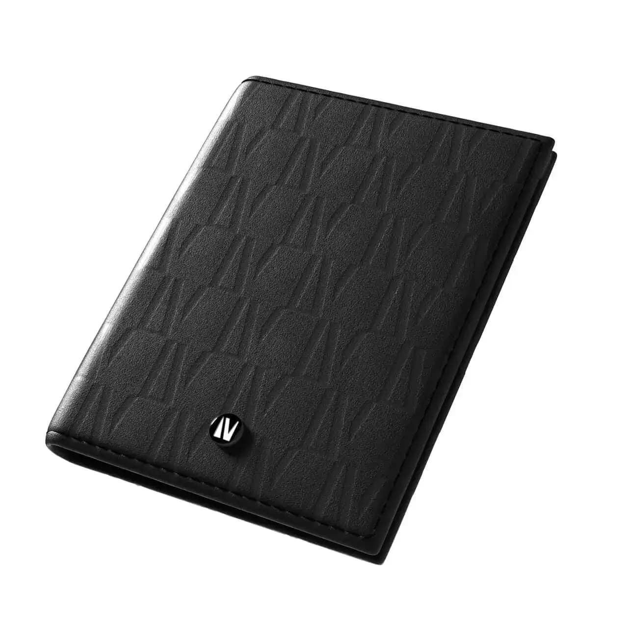 کیف کارت چرم اصل طرح برجسته لولو (LVLBFDPOBK) Levelo Bifold Genuine Leather With Debossed Logo Pocket Organizer