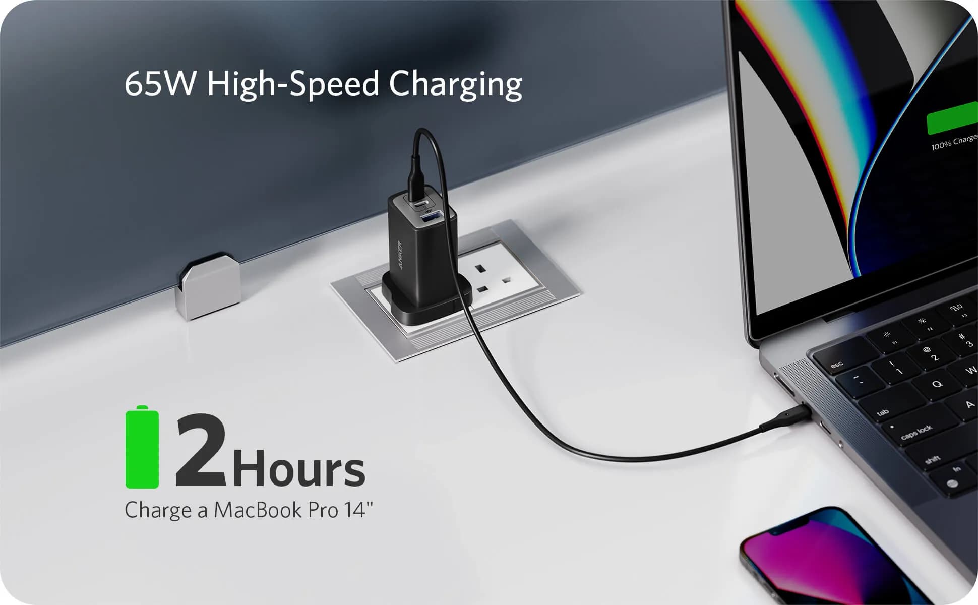 شارژر 65 وات نسل هفتم انکر Anker 735 Charger – مدل A2668 — تصویر ۸