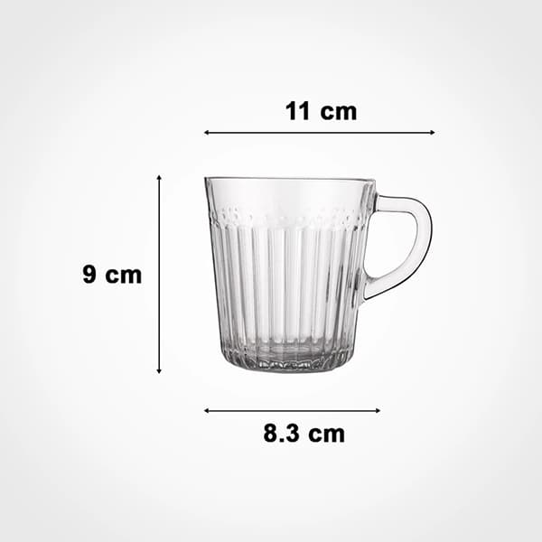 لیوان شیشه ای دسته دار 280 سی سی لیمون 2281 — تصویر ۴