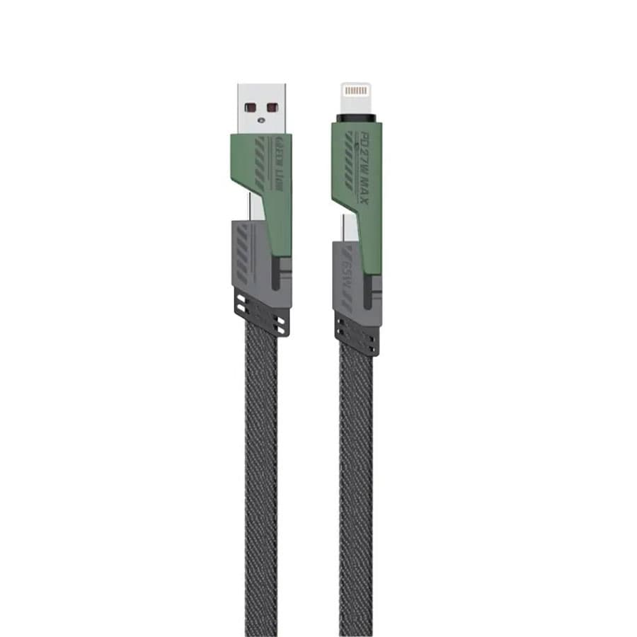 کابل شارژ گرین لاین چهار کاره (همه کاره ) مدل GREEN LION 2 IN 2 BRAIDED — تصویر ۳