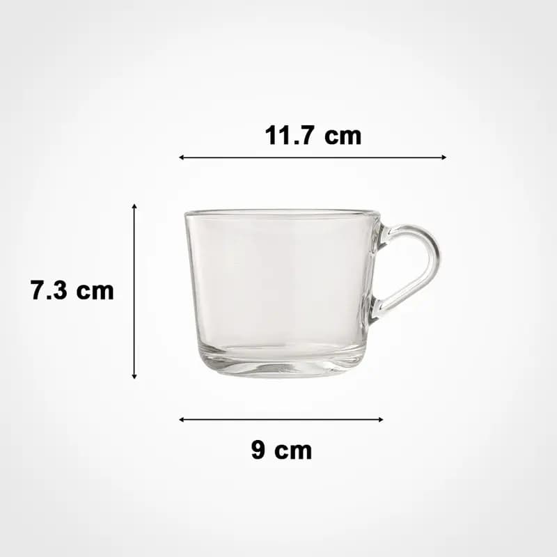 لیوان شیشه ای دسته دار 285 سی سی کد محصول : 2282 — تصویر ۵