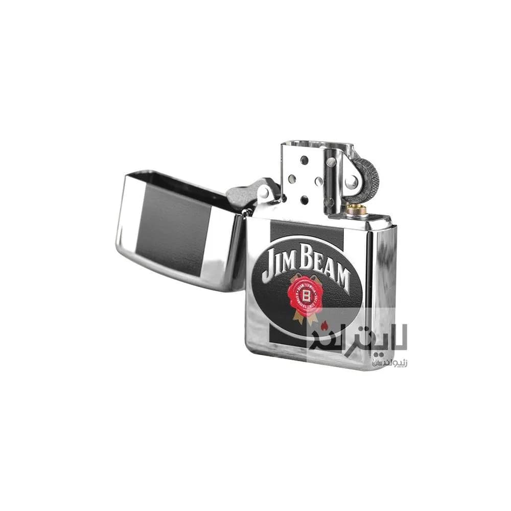 فندک زیپو مدل Jim Beam High Polish Chrome کد 28071 — تصویر ۳