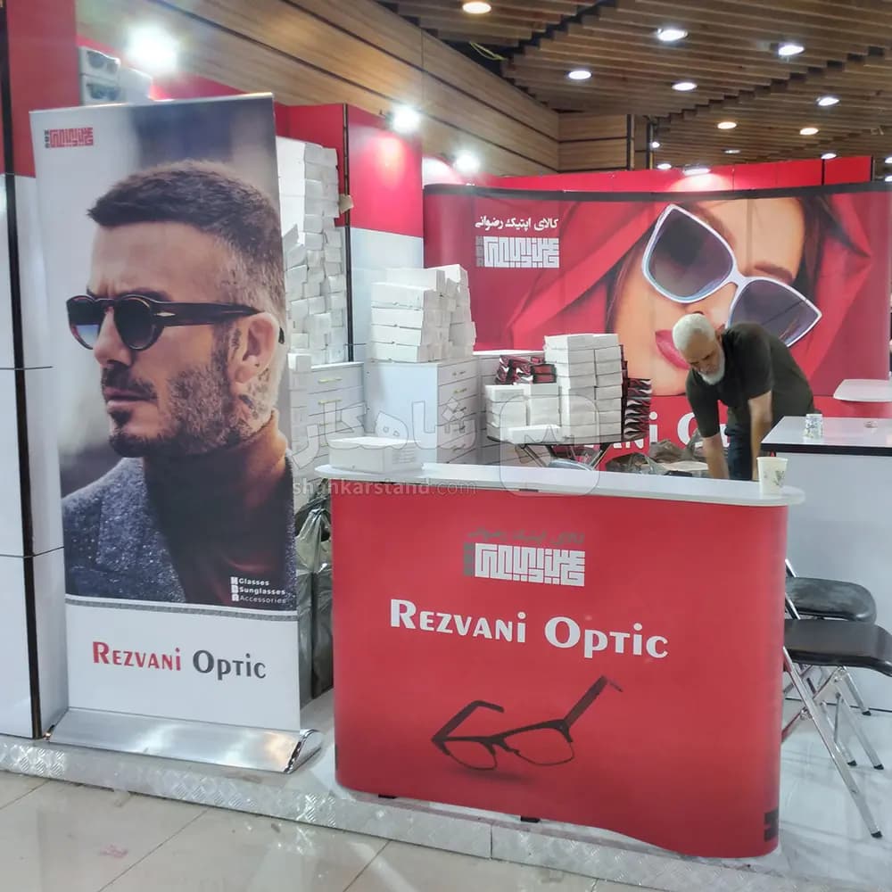 میز کانتر نمایشگاهی بزرگ (2 نفره) مدل بدون تاج سایز 90×140 — تصویر ۹