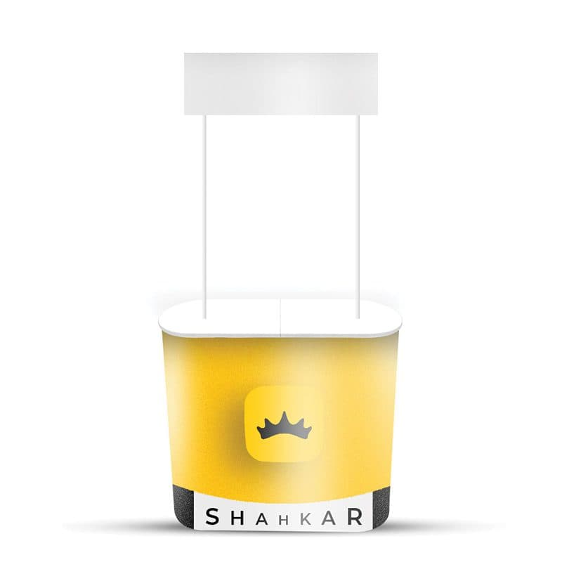 میز کانتر نمایشگاهی کوچک ( یکنفره ) مدل تاجدار سایز 90×90 — تصویر ۳