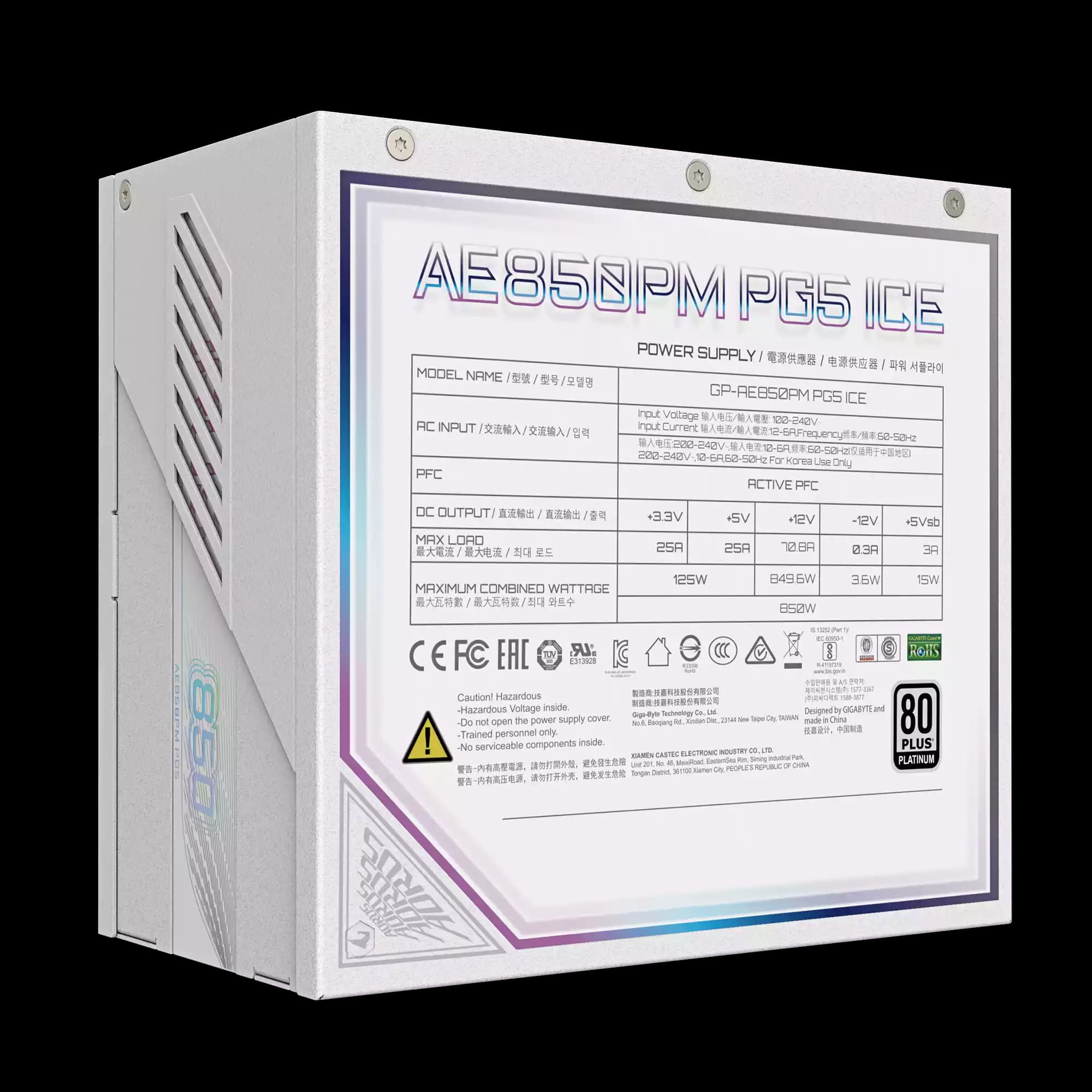 پاور ماژولار گیگابایت مدل AORUS ELITE P850W 850W PCIe 5.1 ICE (Rev. 2.0) — تصویر ۷