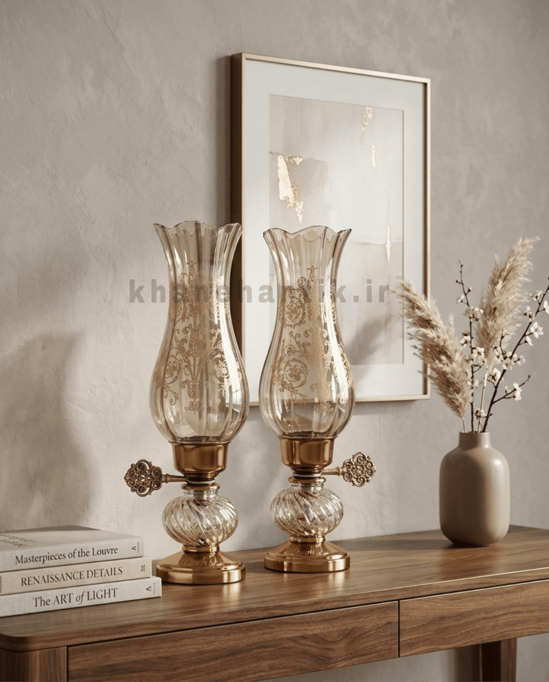 شمعدان فانوسی آنتیک گل پاریسی