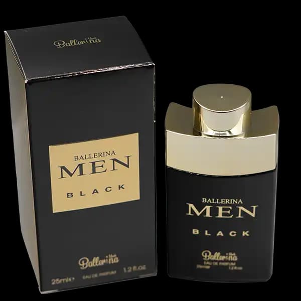 عطر جیبی مردانه بالرینا MEN BLACK من بلک حجم 25 میلی لیتر — تصویر ۳