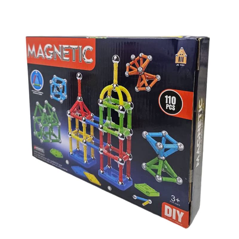 ساختنی 110 تکه ناب سل مدل مگنت گوی و میله کد 110pcs MAGNETIC GAMES AND LEARNING