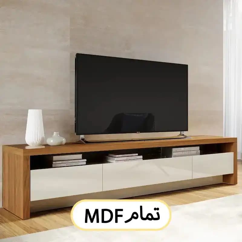 میز تلویزیون تمام ام دی اف به همراه سه کشو جادار کد 0160